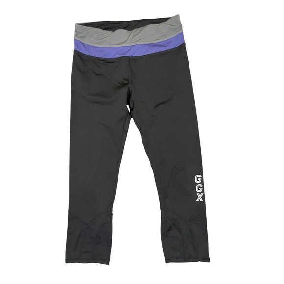Gold's Gym Pants - Golds Gym GGX Yoga Pants Women Small Black‎ Purple Capri Leggings